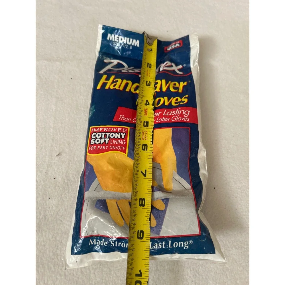Playtex HandSaver Gloves Medium Yellow‎ Cotton Soft Lining Made in USA